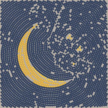 Lua crescente e estrelas