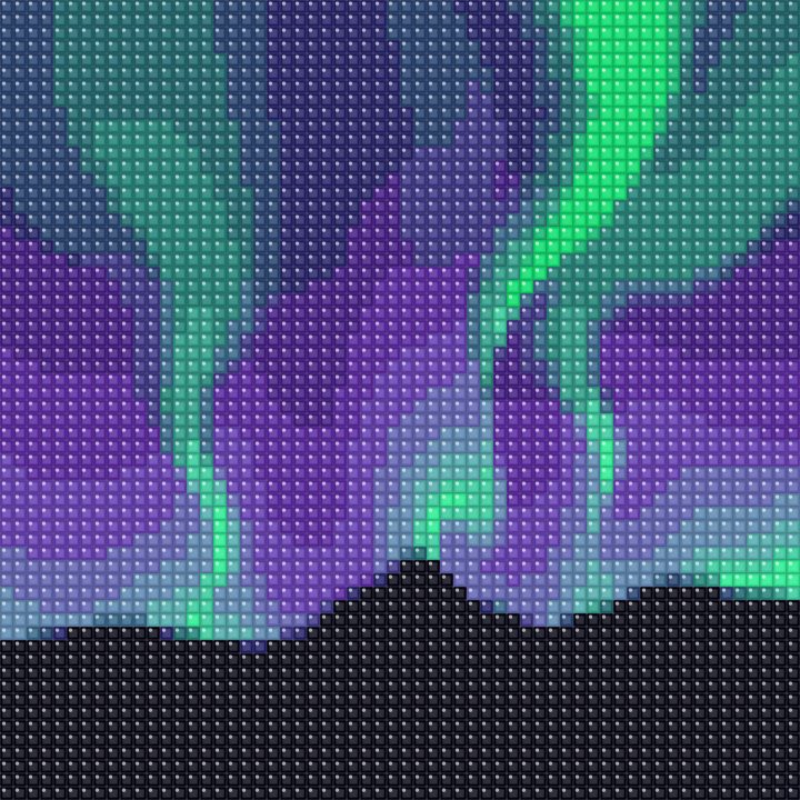 Aurora boreal sobre as montanhas