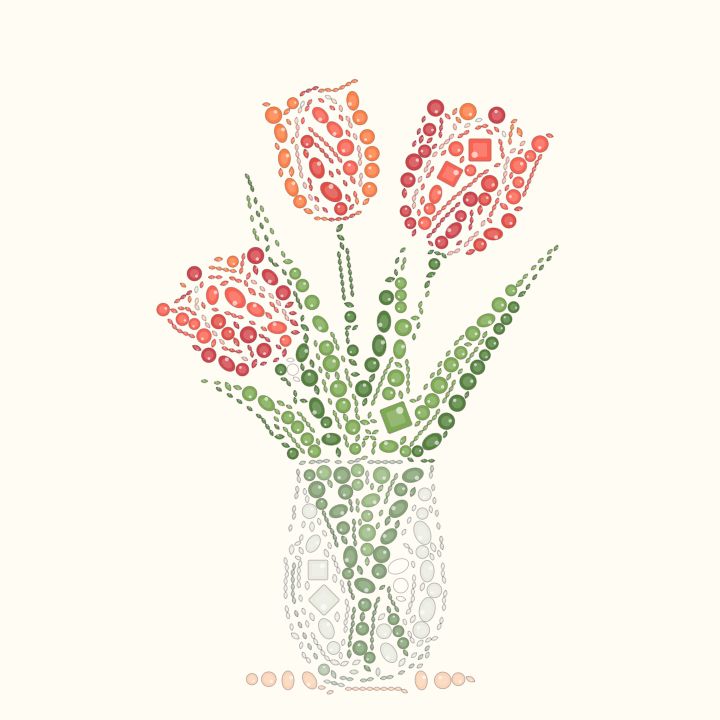 Tulipas no vaso