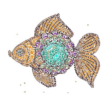 Peixinho dourado com turquesa