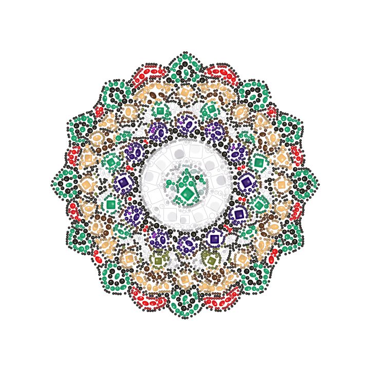 Roseta com pedra turquesa