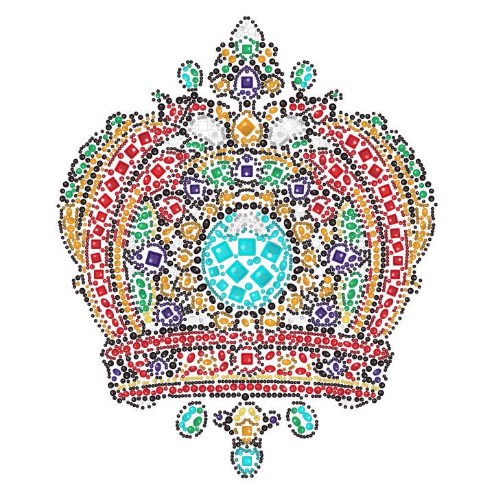 Coroa com turquesa