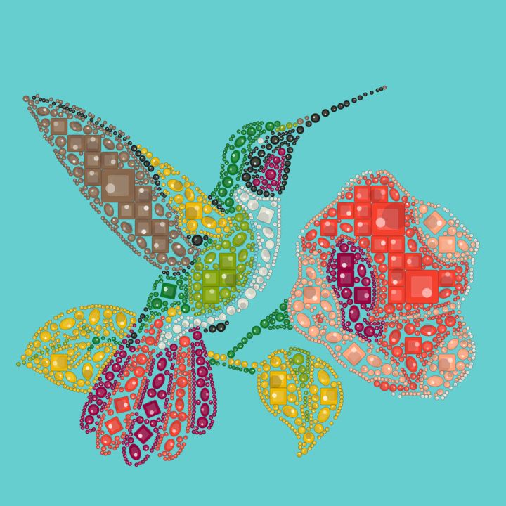 Beija-flor art nouveau