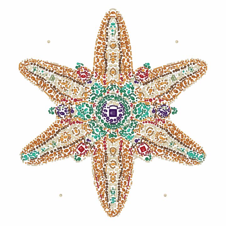 Estrela-do-mar com contas